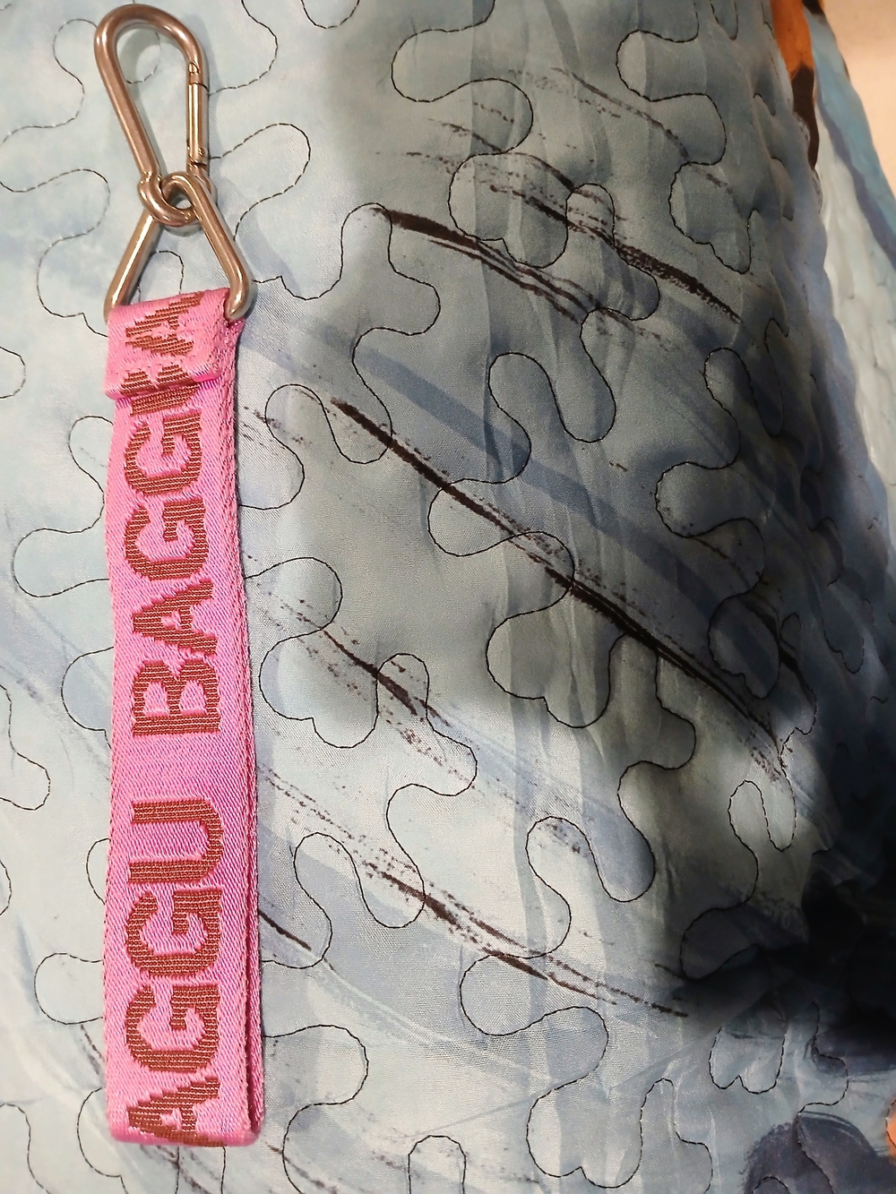 Pink Branded Baggu Keychain Strap